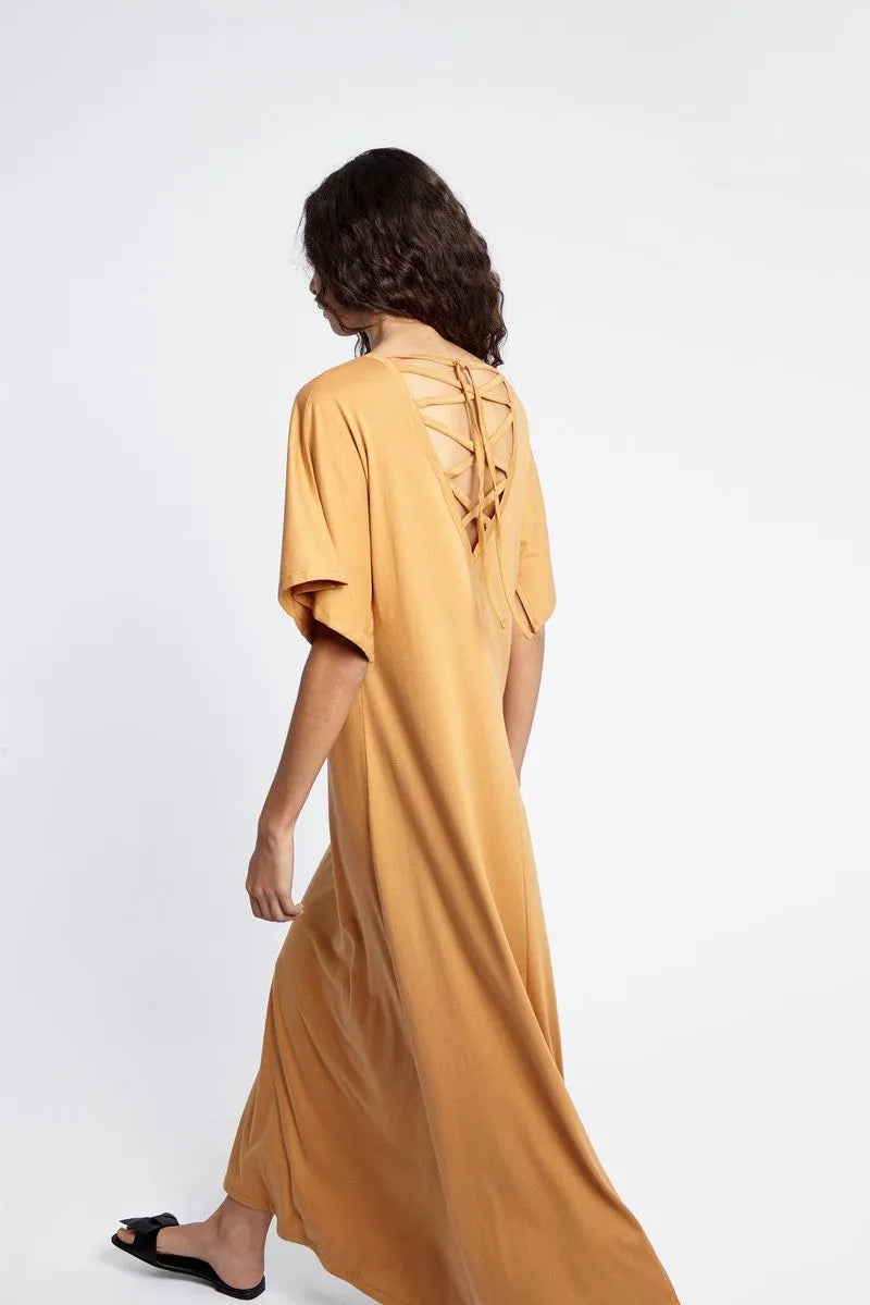 VESTIDO POLDY CAMEL
