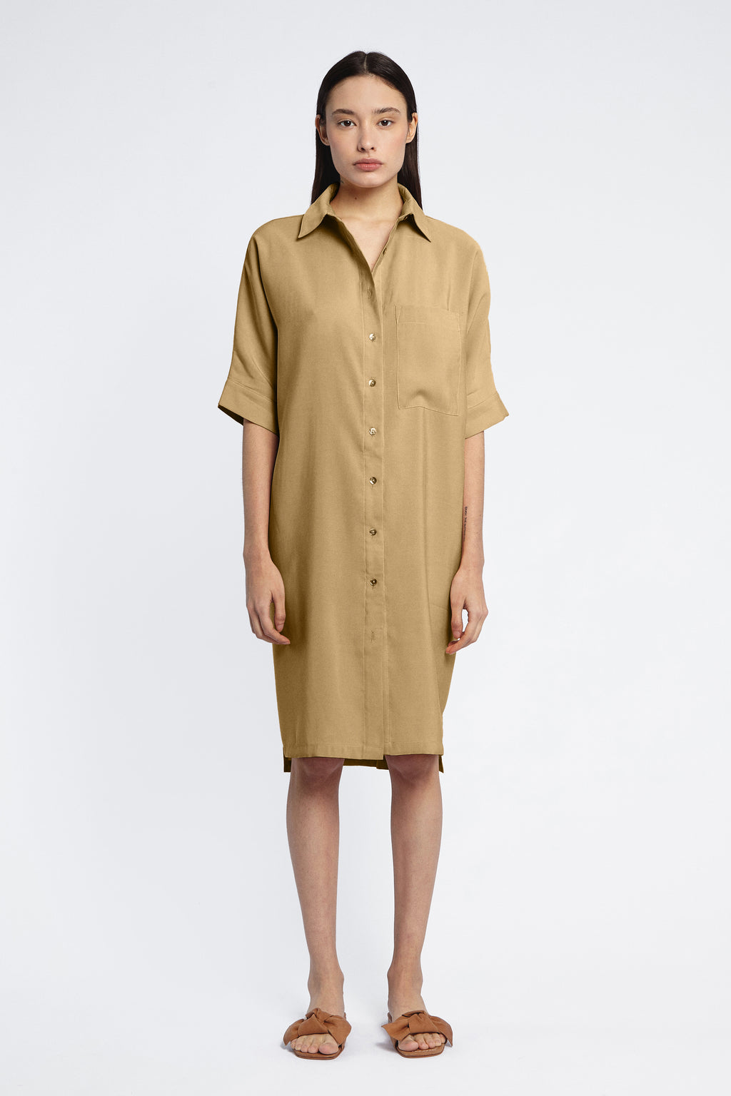 VESTIDO KATHRYN CAMEL