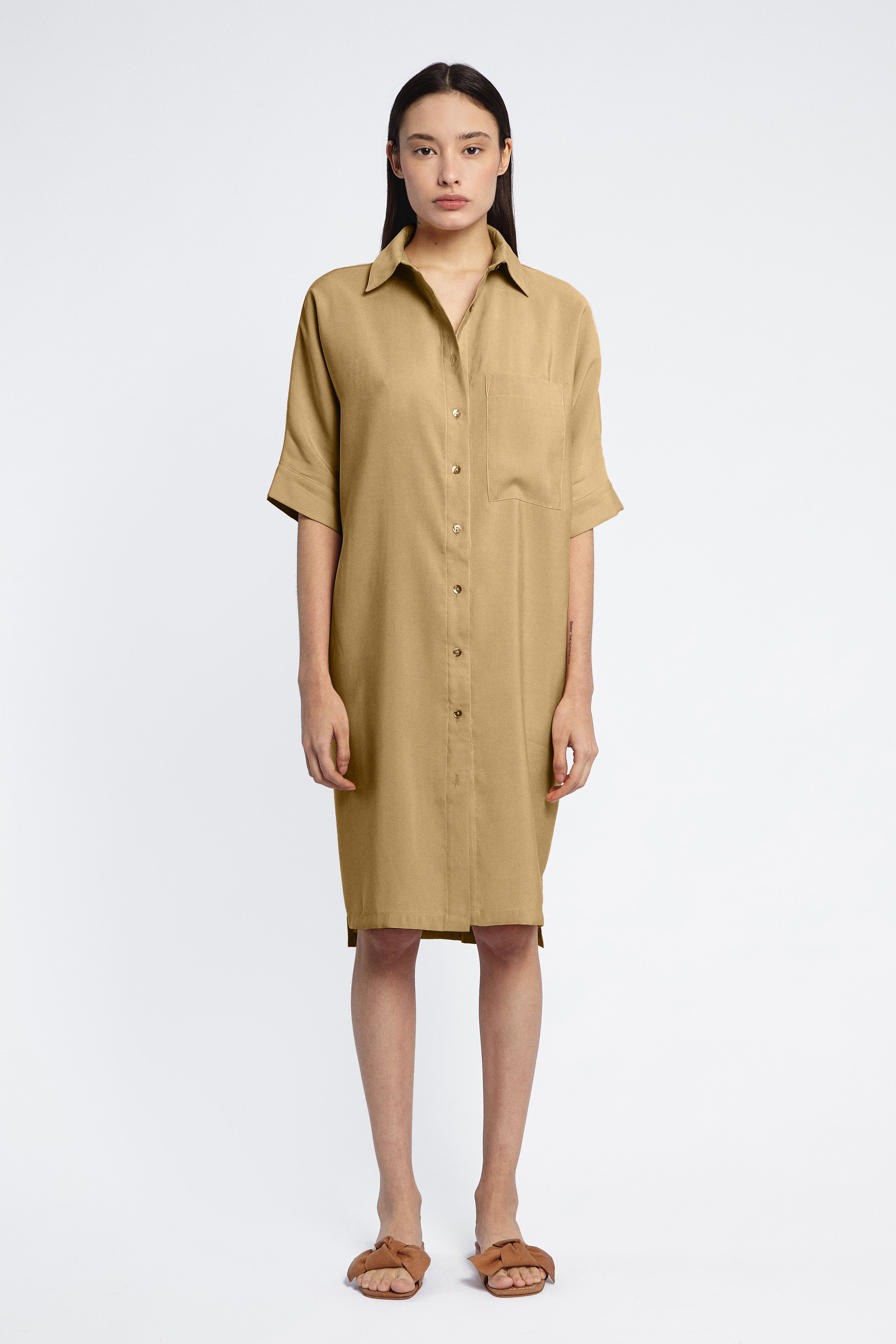 VESTIDO KATHRYN CAMEL