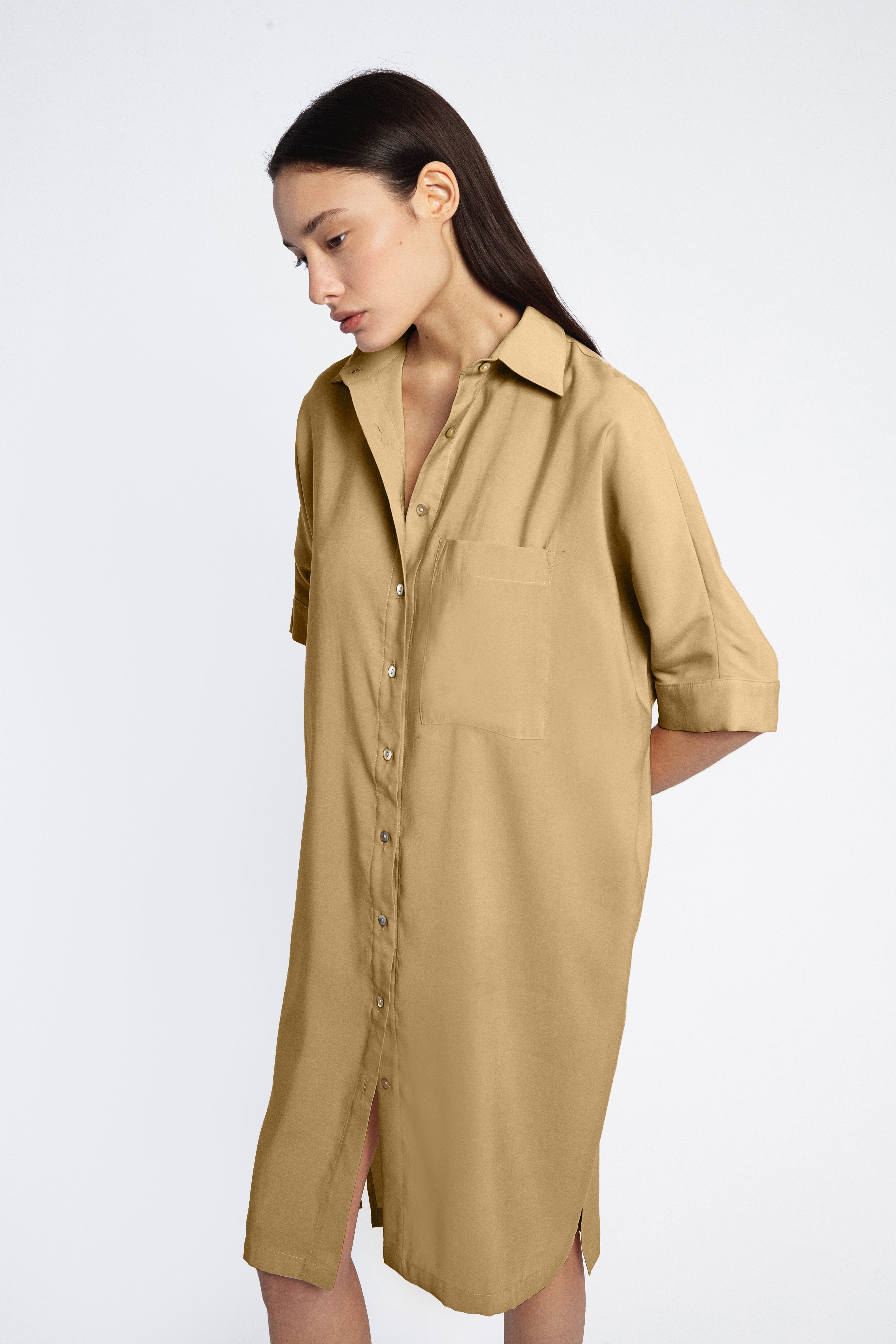 VESTIDO KATHRYN CAMEL
