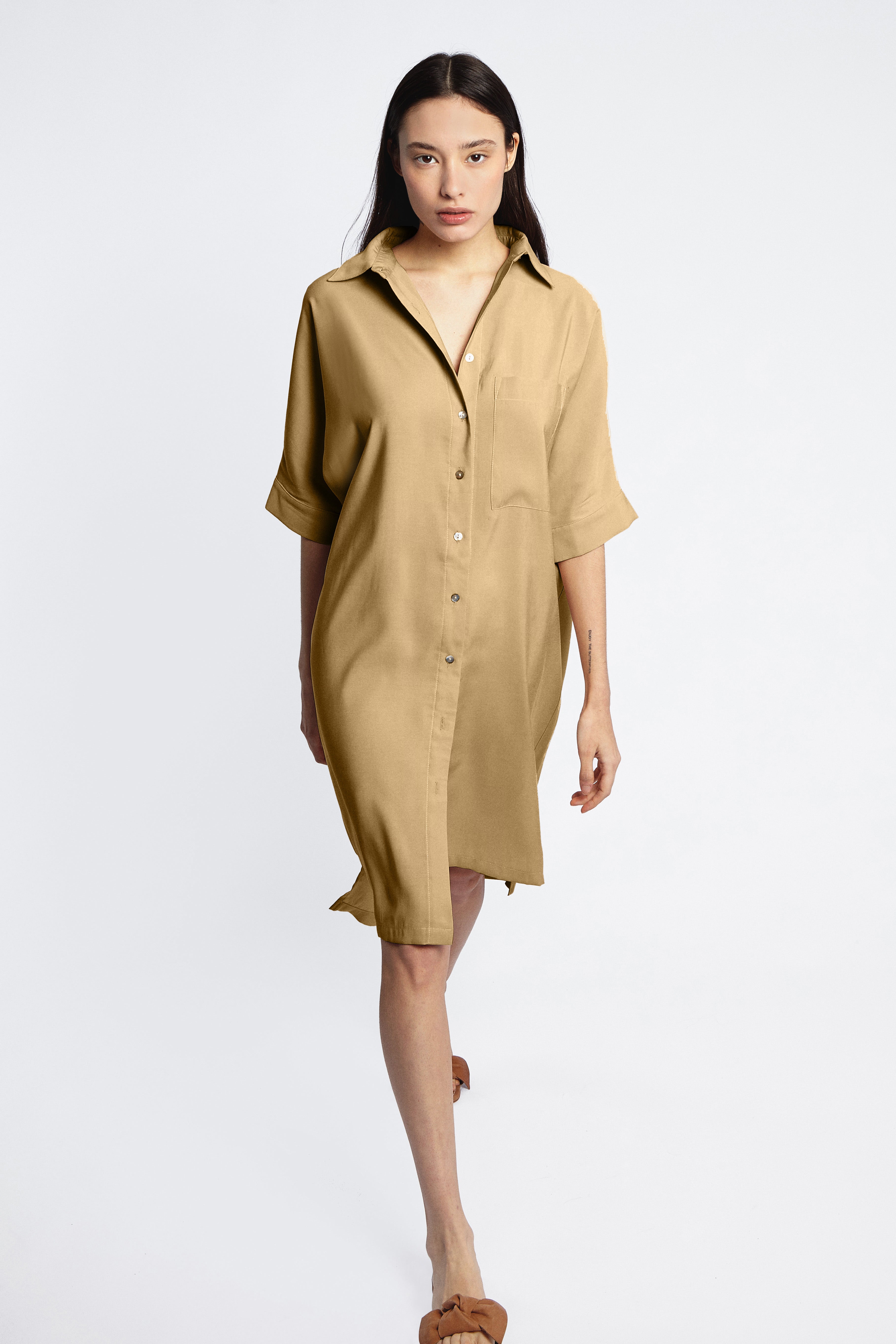 VESTIDO KATHRYN CAMEL