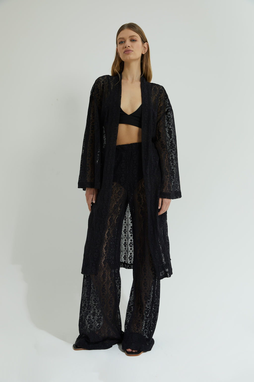 KIMONO POUSSIN NEGRO – CALANDRA - Main Image