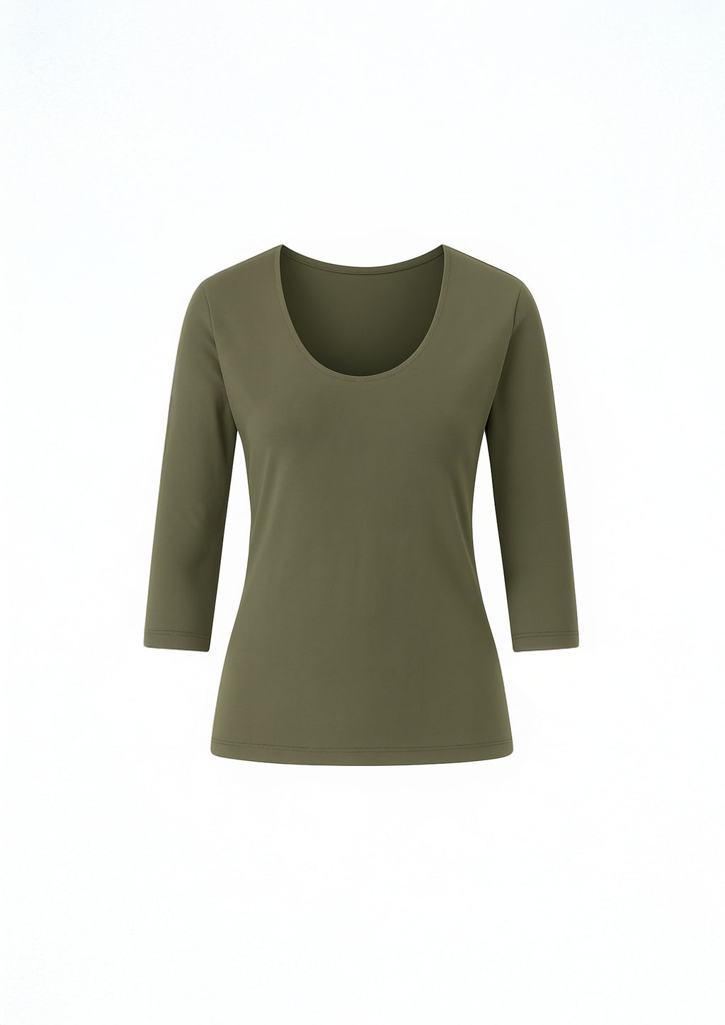 REMERA CLASICA 3/4 VERDE