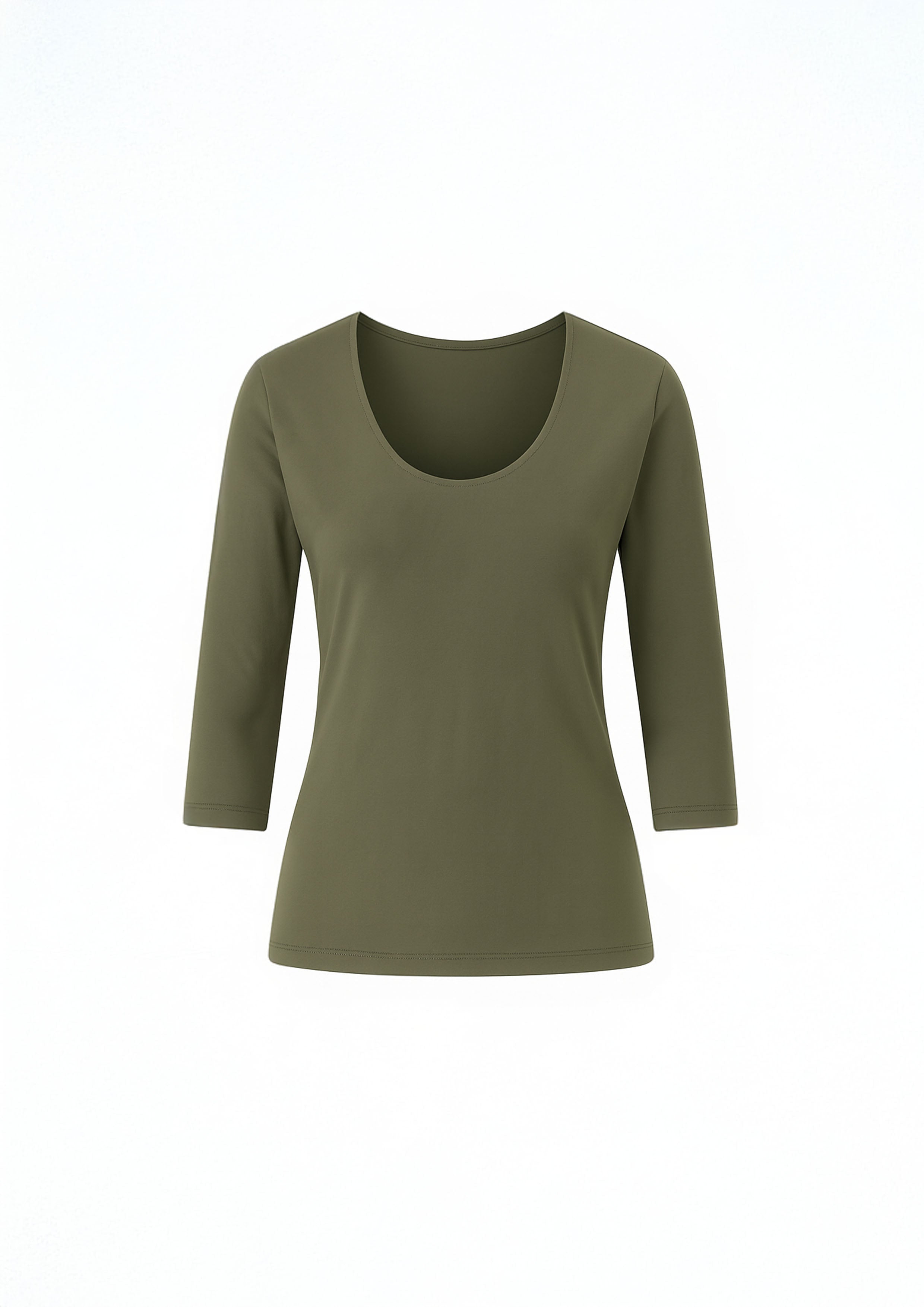 REMERA CLASICA 3/4 VERDE