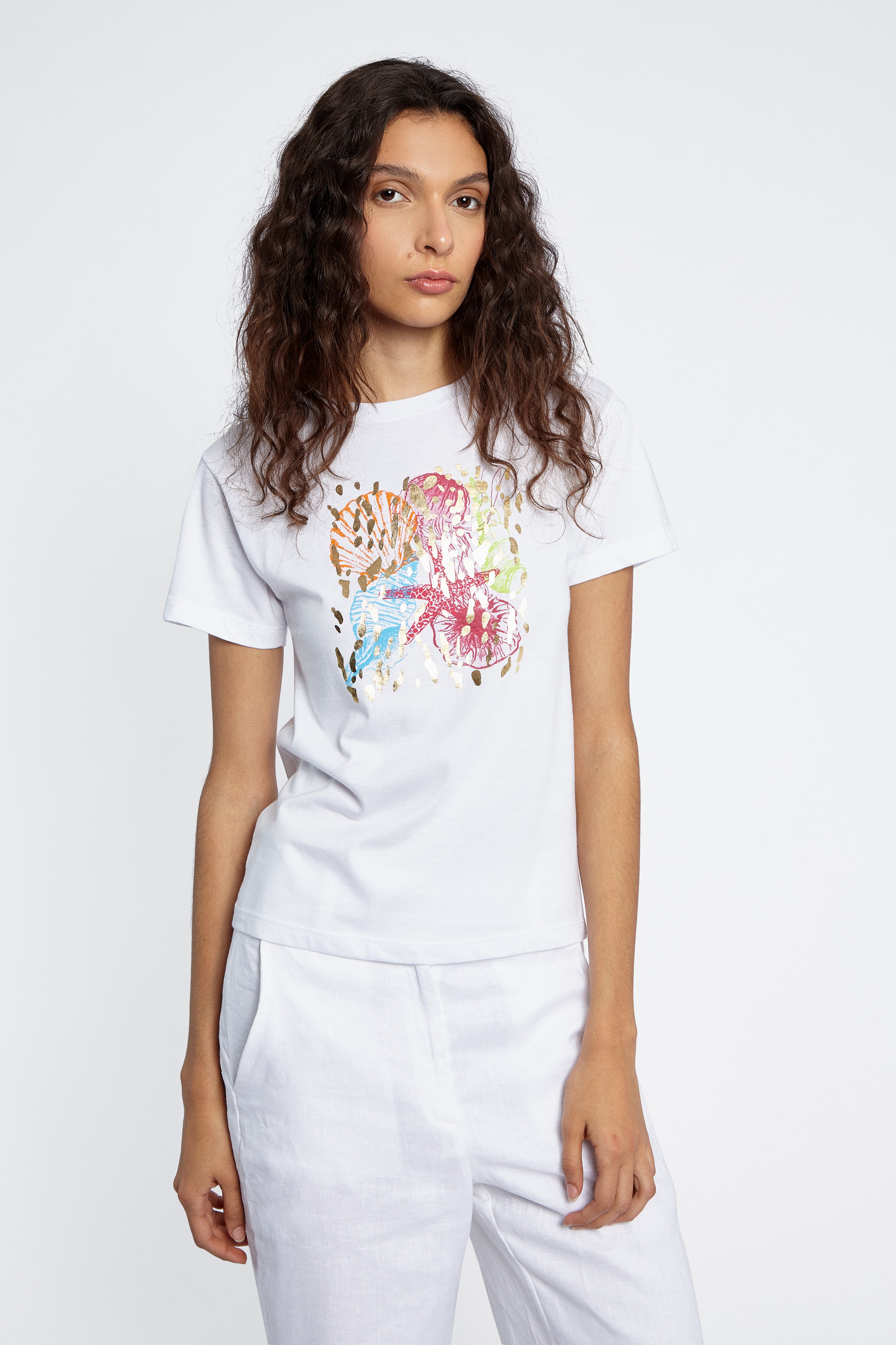 REMERA FOIL MILOS BLANCA