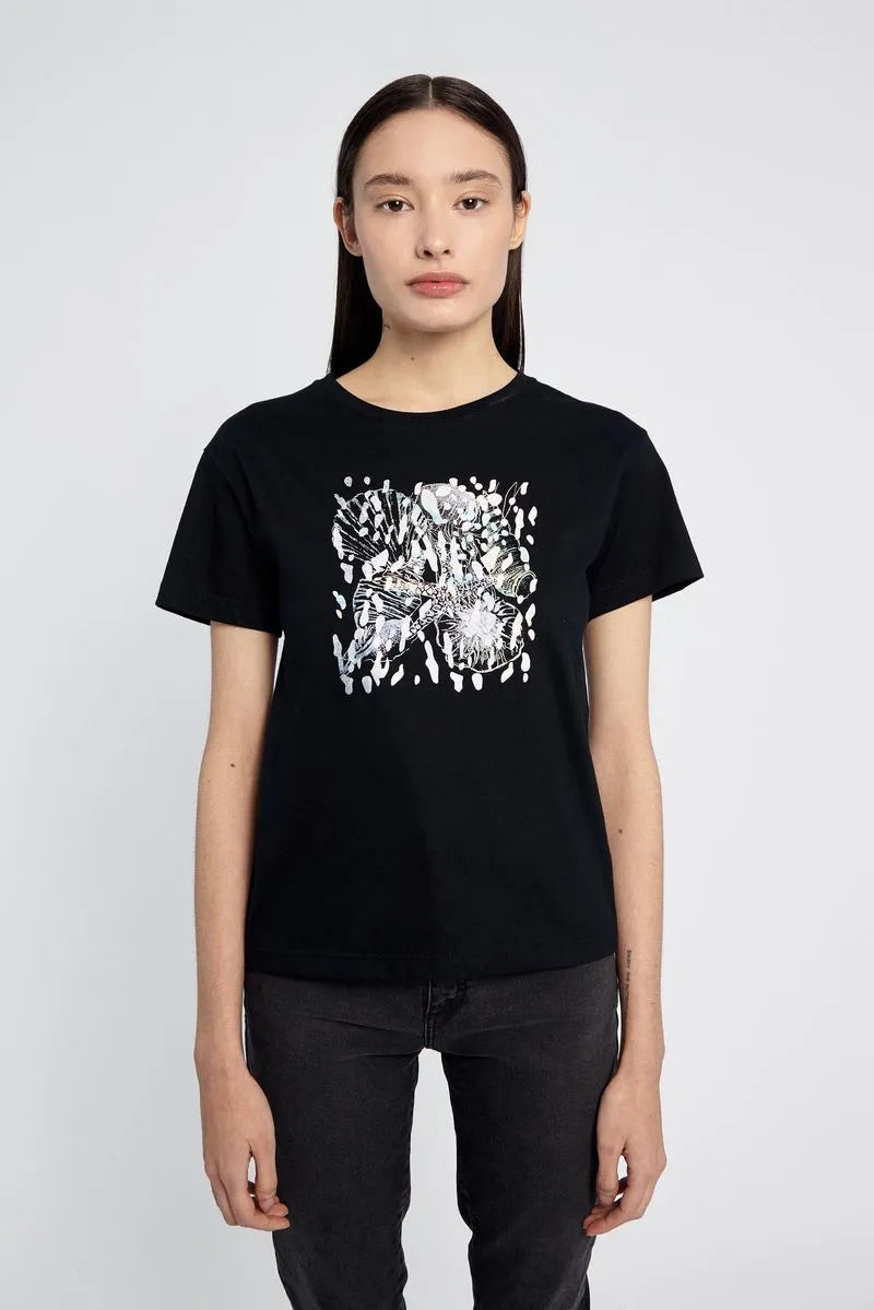 REMERA FOIL MILOS NEGRO